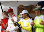 Stage 5 Yellow jersey on podium ( Mark Epton)